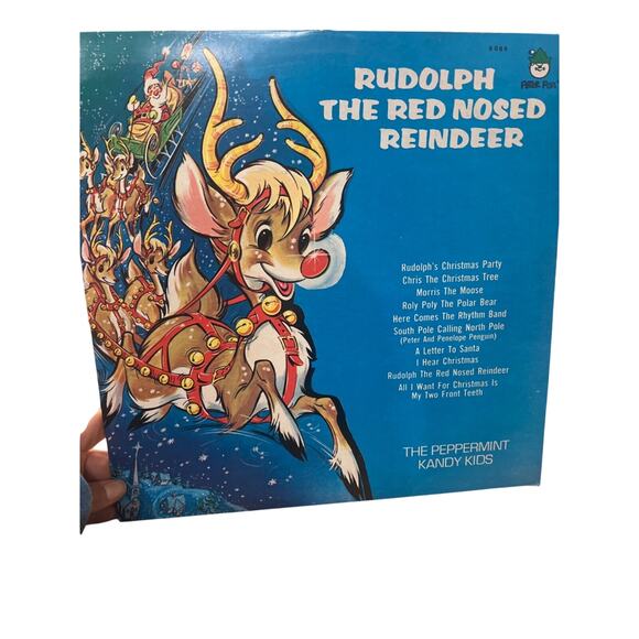 Vintage Rudolph The Red Nose Reindeer The Peppermint Kandy Kids P.Pan Vinyl - Picture 1 of 4